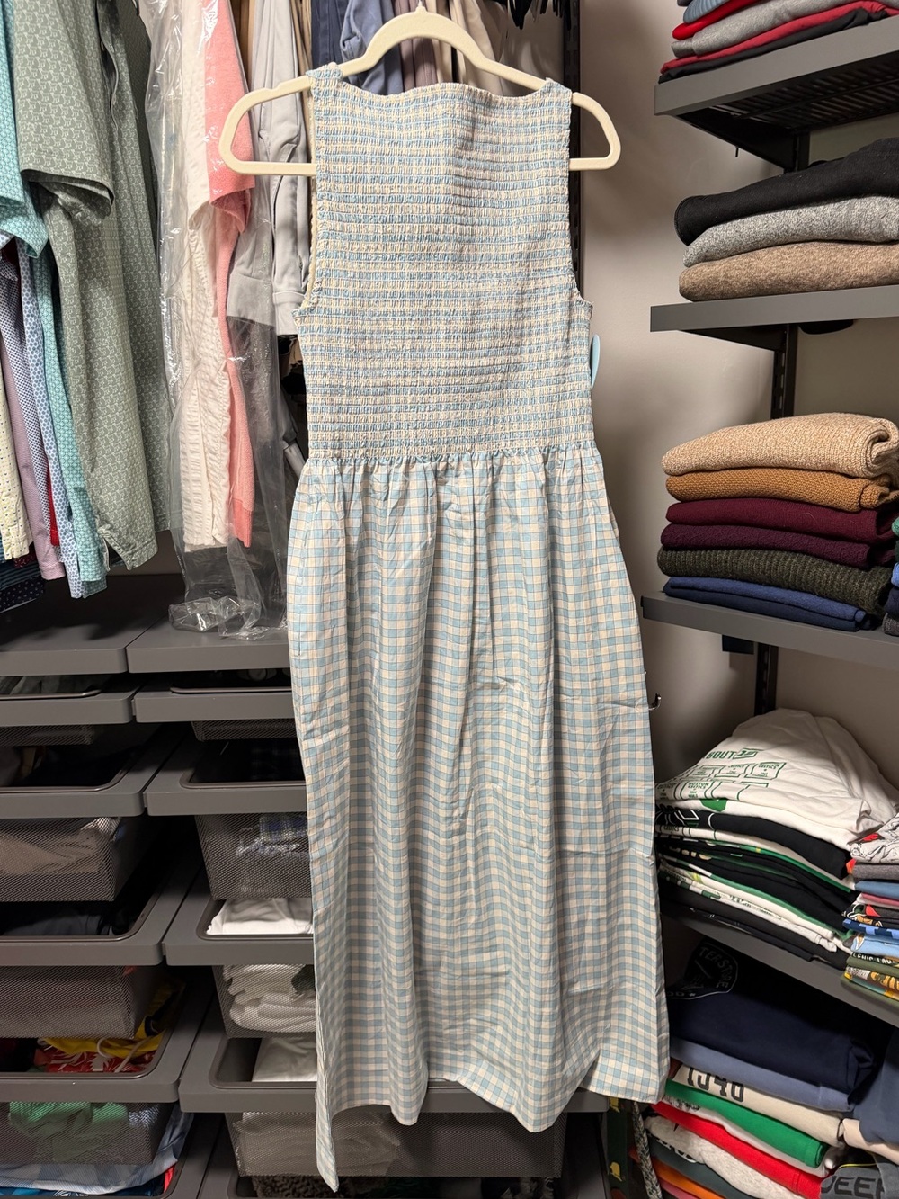 Hill house blue red gingham Cosima dress Small NWT - Picture 3 of 6